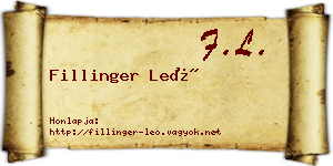 Fillinger Leó névjegykártya